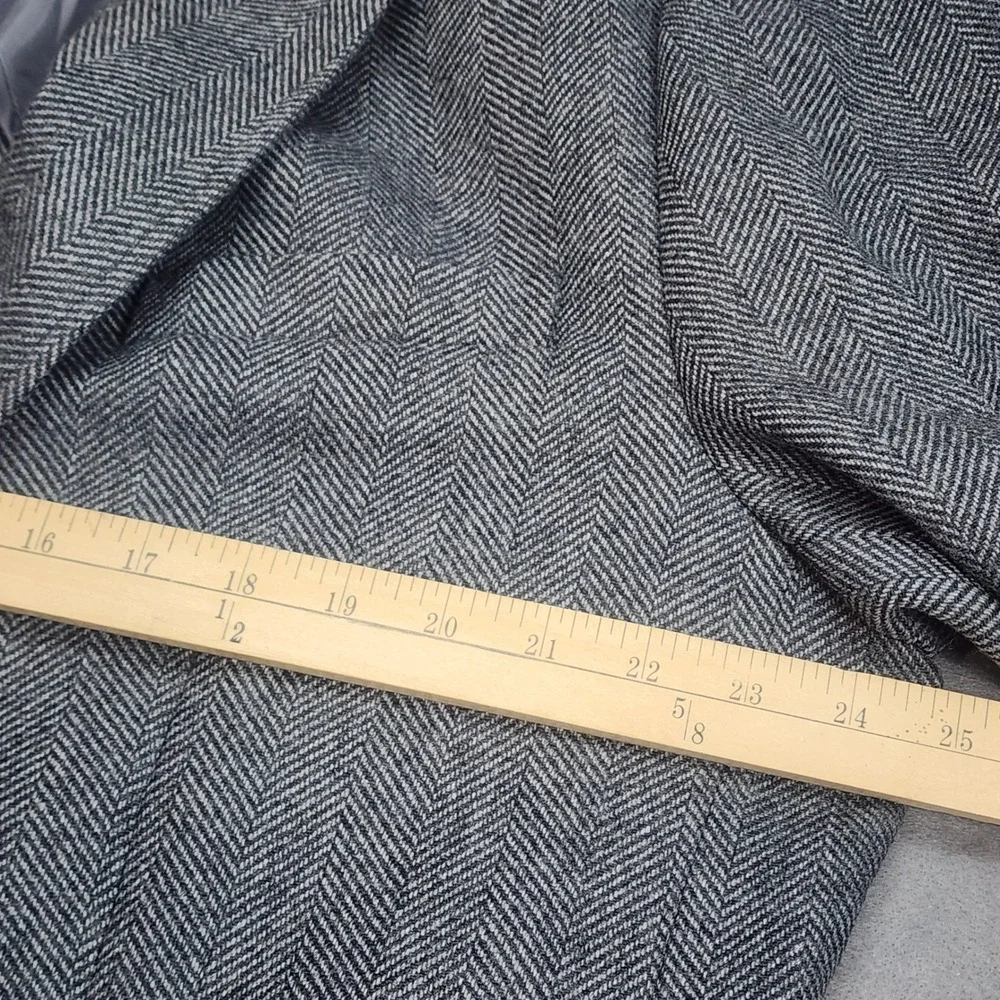 Club Room Blazer Grey Herringbone Wool Blend Mens XXL